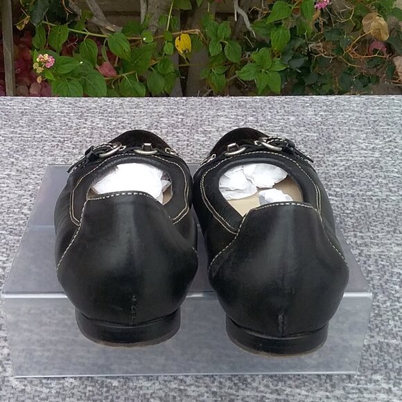 AGL Made in Italy Women's Monika Cap Toe Ballet Leather Flats Black Size 38=8 - Picture 4 of 13
